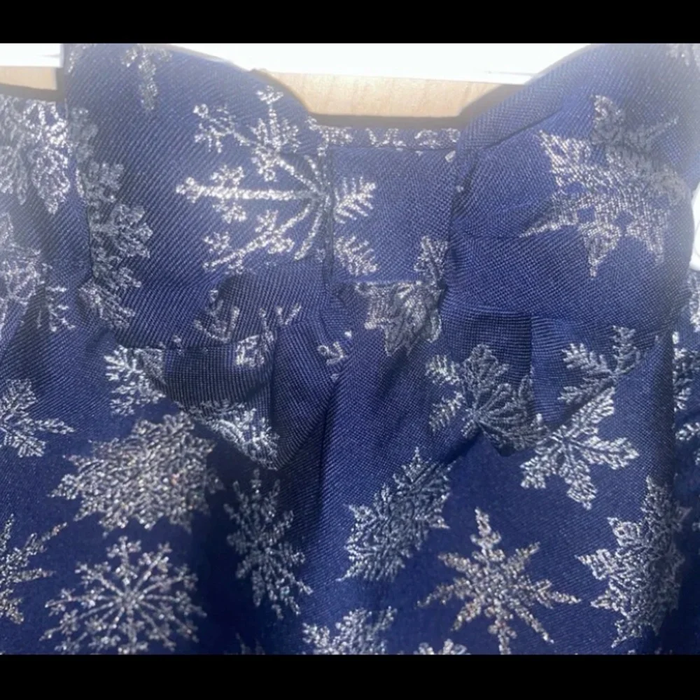Gymboree Girls Holiday Snowflake Skirt Size 8 Navy Blue Silver Christmas Bow